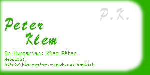 peter klem business card